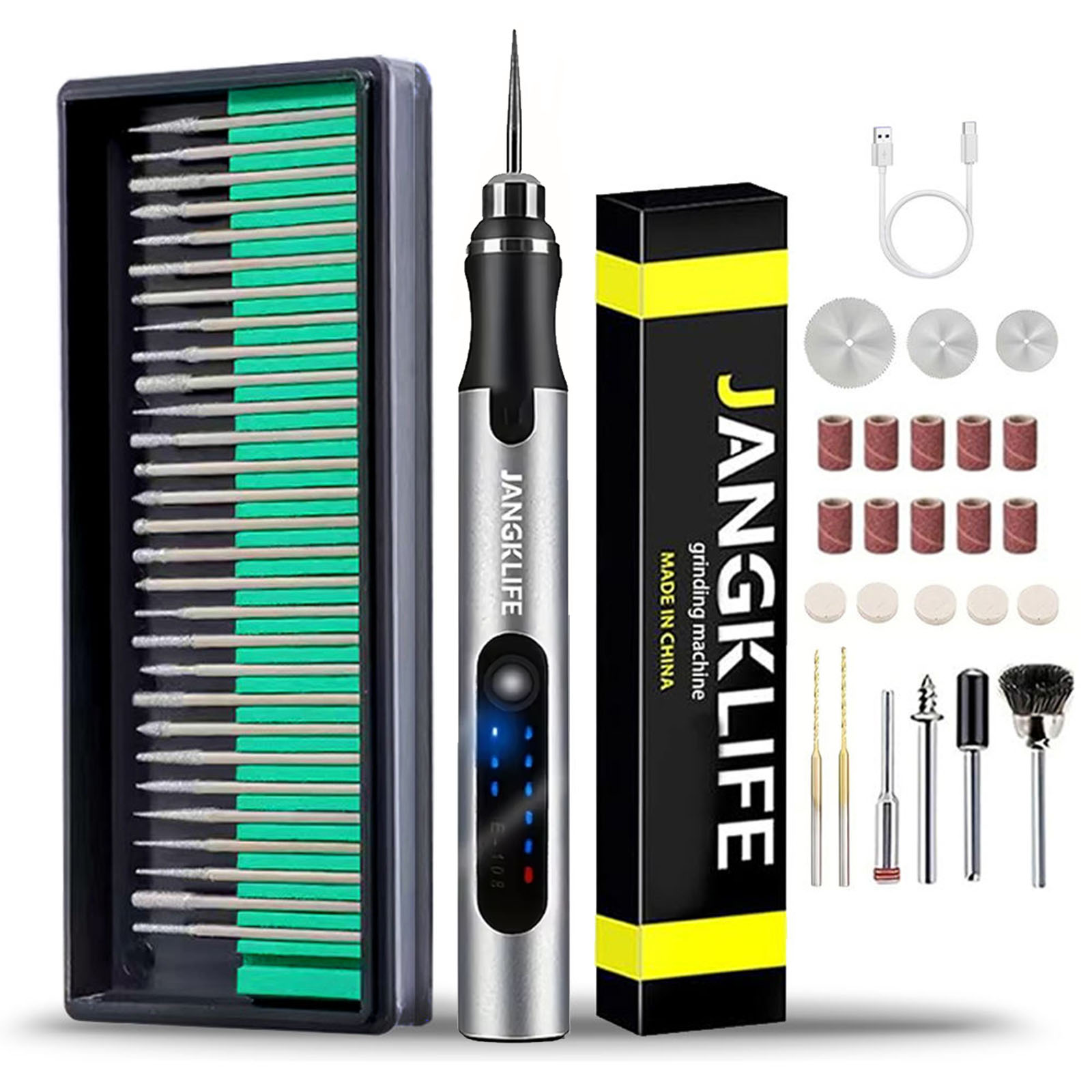 Cordless Rotary Tool Kit Accessories - USB draadloze roterende gereedschapskit houtbewerking gravure