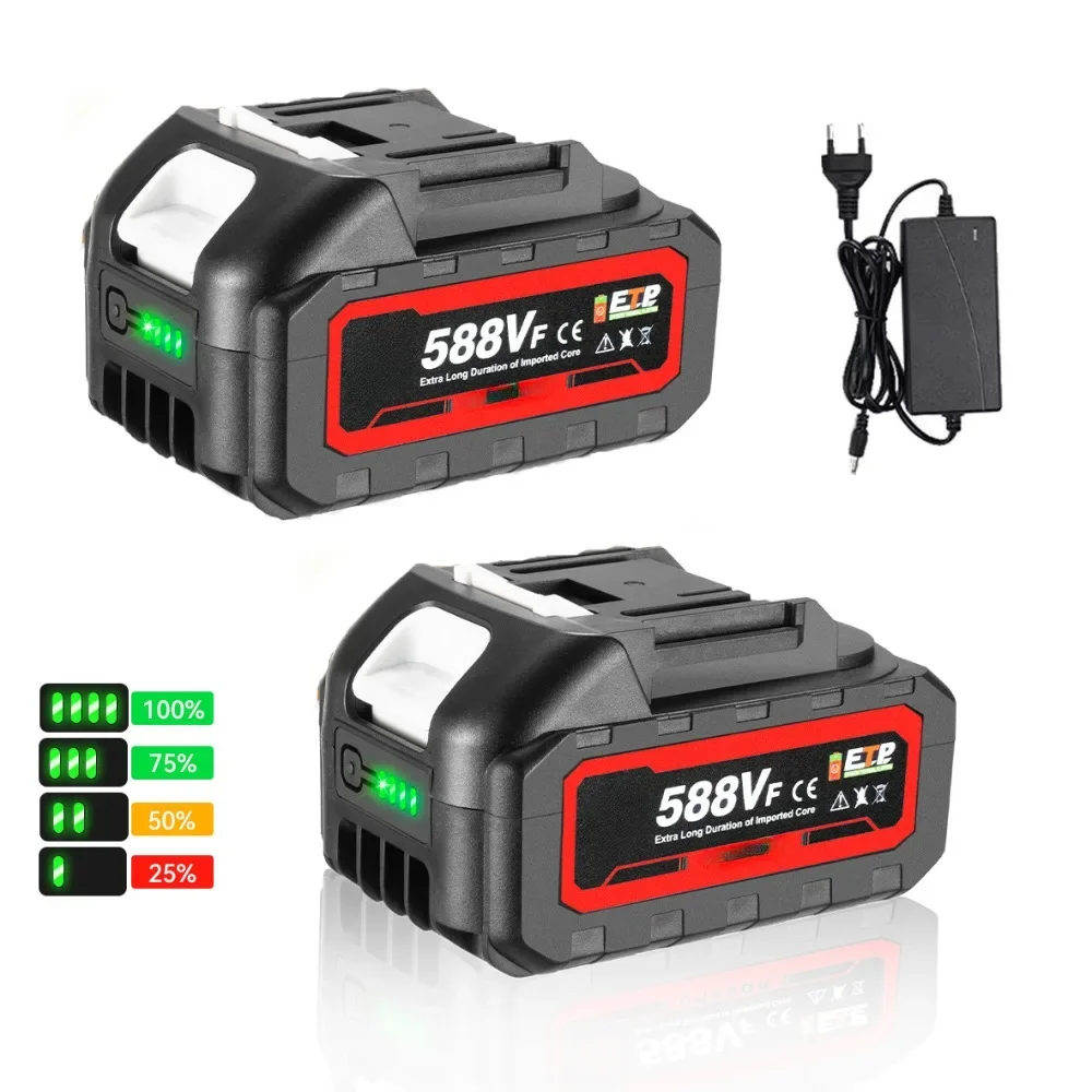 Brushless Cordless Electric Drill 18V - 588VF Oplaadbare Lithiumbatterij 22900mAh Batterij Hoge