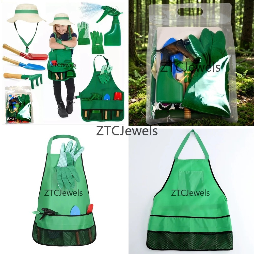 Garden Tools - Tuinschort voor kinderen, gereedschapset met handschoenen,