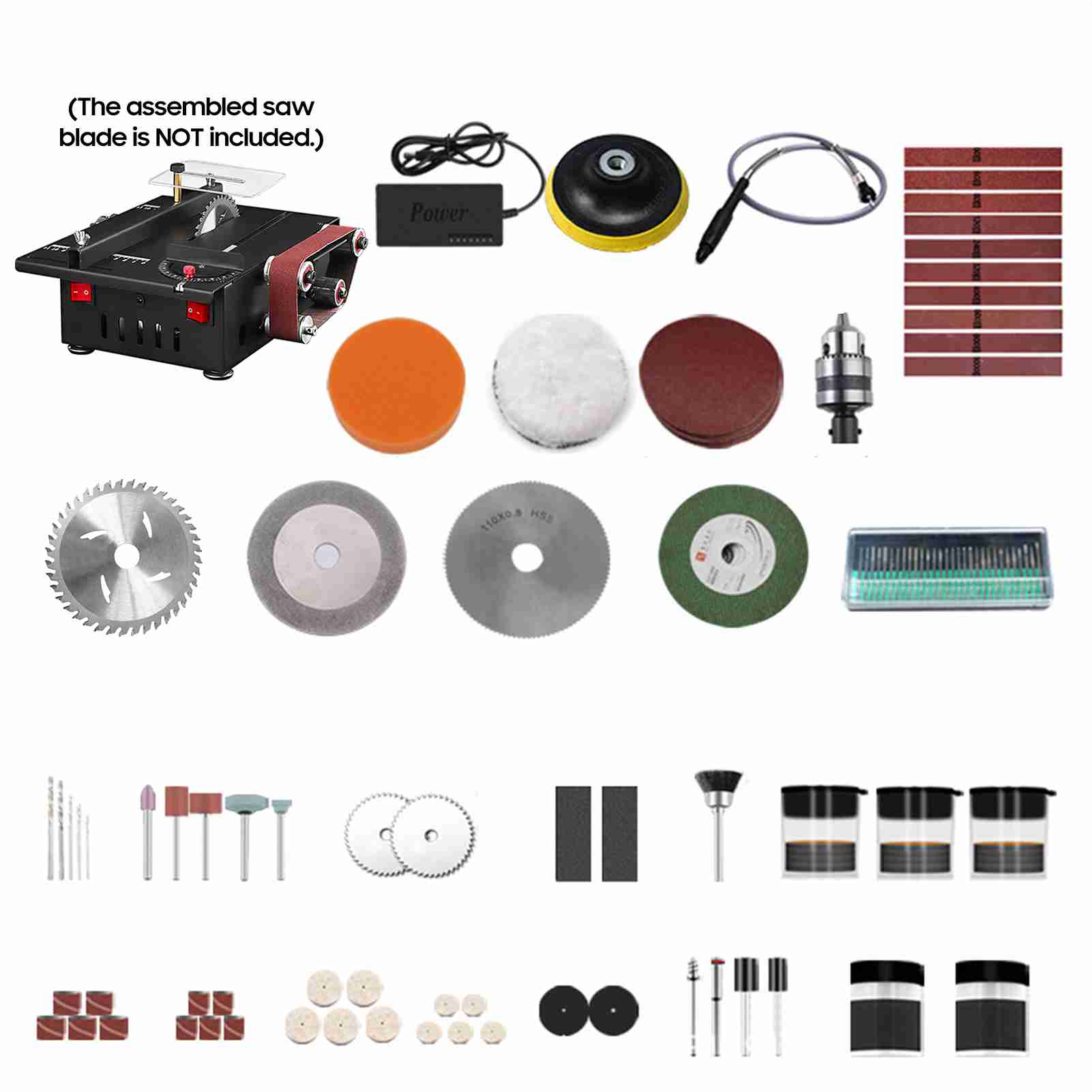 Mini Table Saw For Woodworking - 200W mini-banksag en bandschuurmachine met verlengstang,