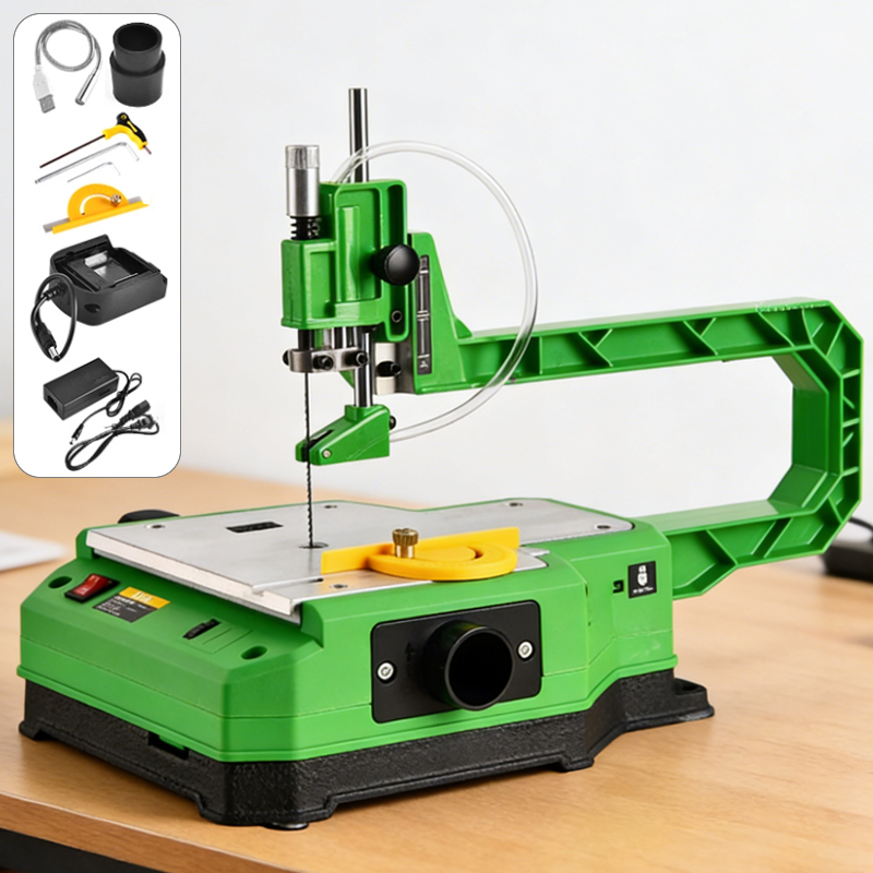 Mini Table Saw For Woodworking - Elektrische desktop-gebogen zaag Plug-in/batterij Multifunctionele decoupeerzaag
