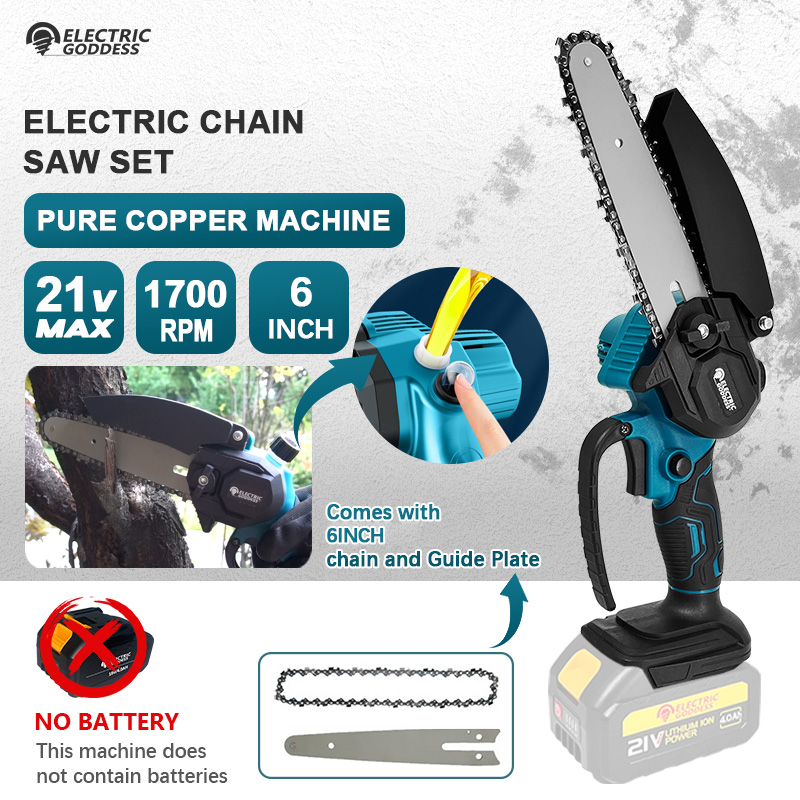 Mini Electric Chainsaw 6 Inch - 1700 RPM 6 inch mini draadloze