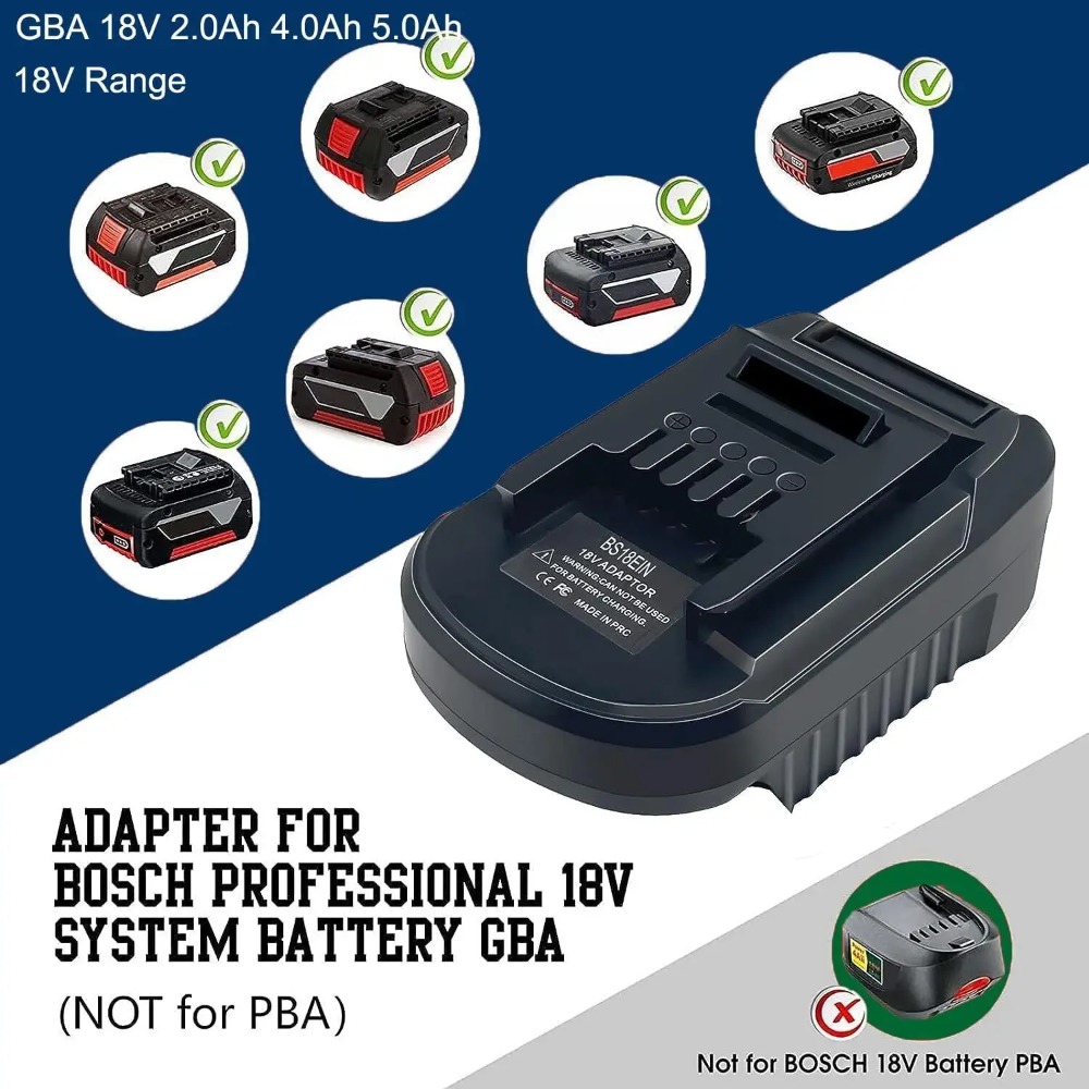 Brushless Cordless Electric Drill 18V - BS18EIN Batterijadapter voor Bosch 18V GBA