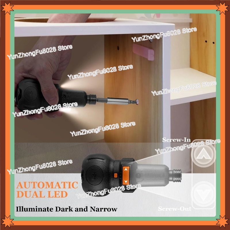 Electric Screwdriver Rechargeable Usb - 4V elektrische schroevendraaier, 400 RPM, 3-traps