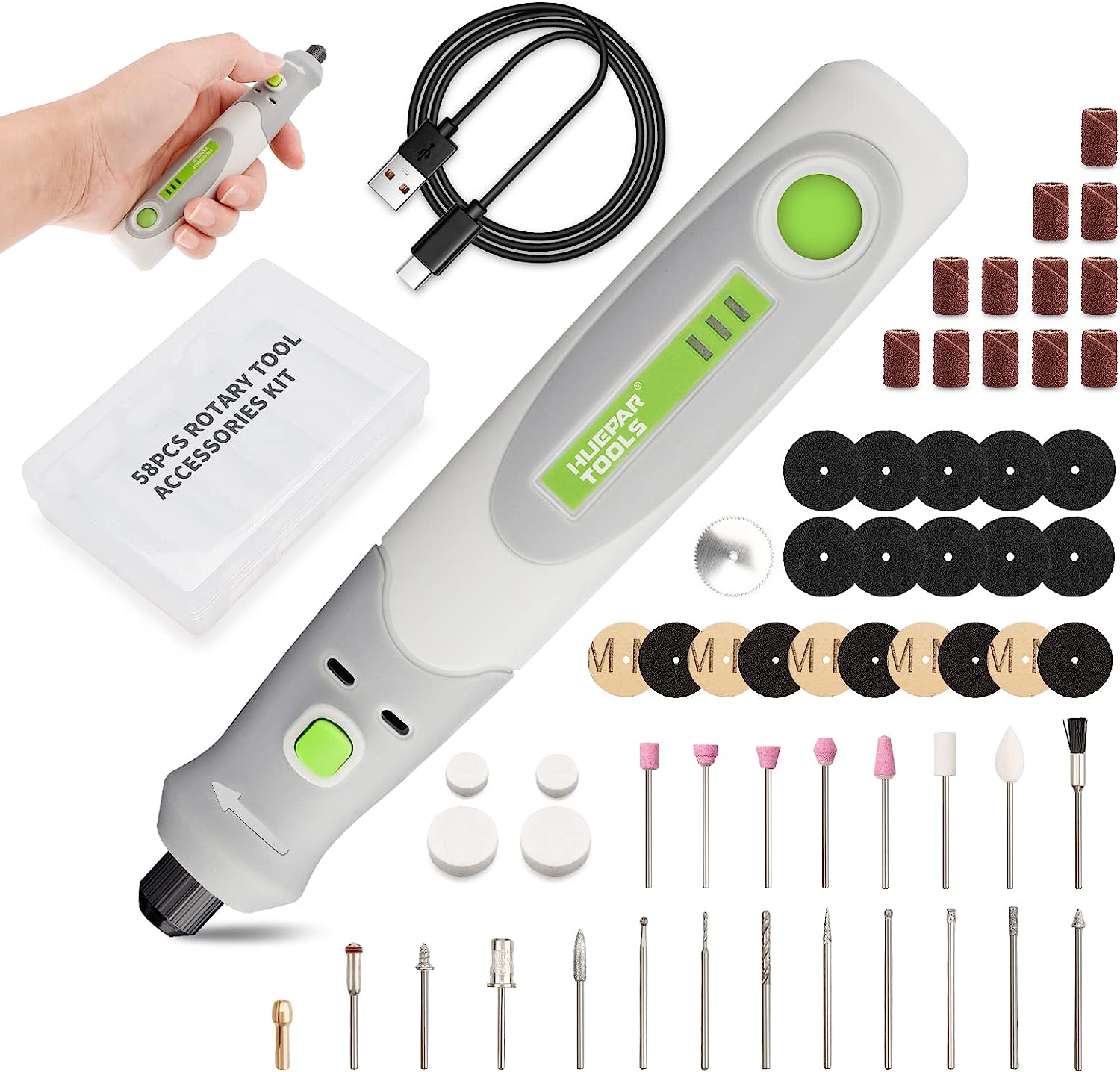 Cordless Rotary Tool Kit Accessories - Elektrische Boor Stiftslijper Graveur Polijstmachine met