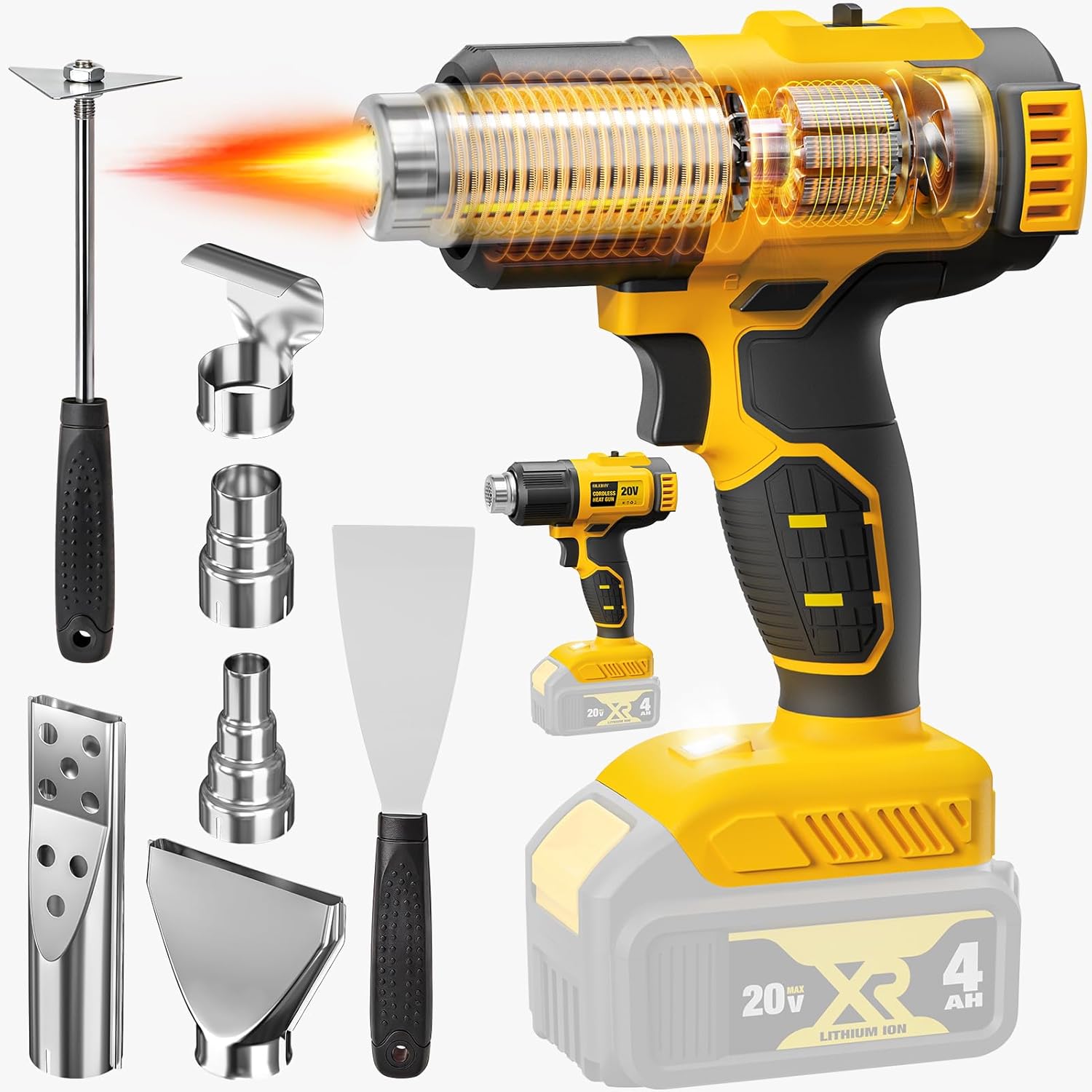 Cordless Heat Gun For Shrink Tubing - Draadloze Heteluchtpistool compatibel met 20V accu,