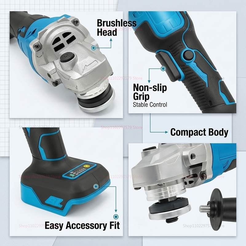 Professionele 18V Borstelloze  - Brushless Angle Grinder Battery Powered recensie en prijs