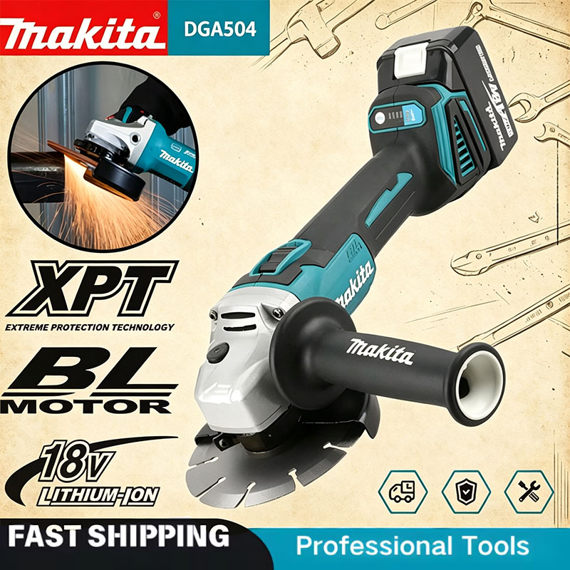 Makita DGA504 18V 6.0Ah 125mm  - Brushless Angle Grinder Battery Powered recensie en prijs