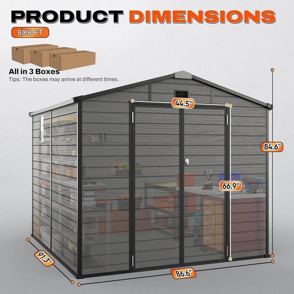 8x8 Buitenberging met vloer, k - Garden Tools recensie en prijs