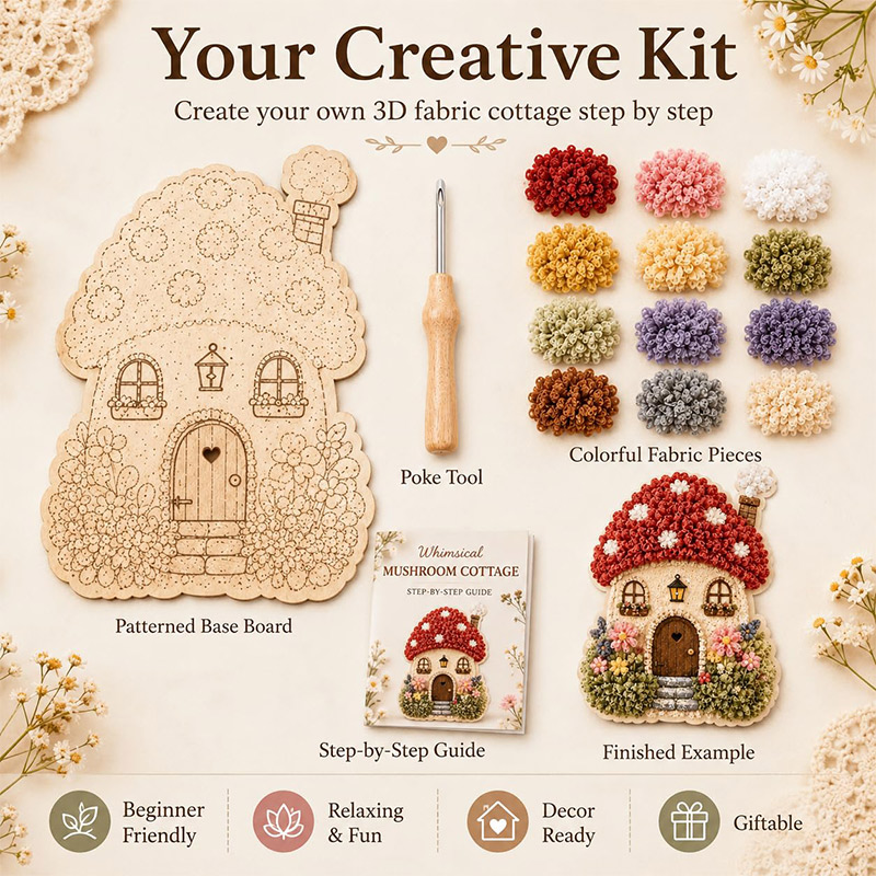 3D Mushroom House Poke Art DIY - Hand Tools recensie en prijs