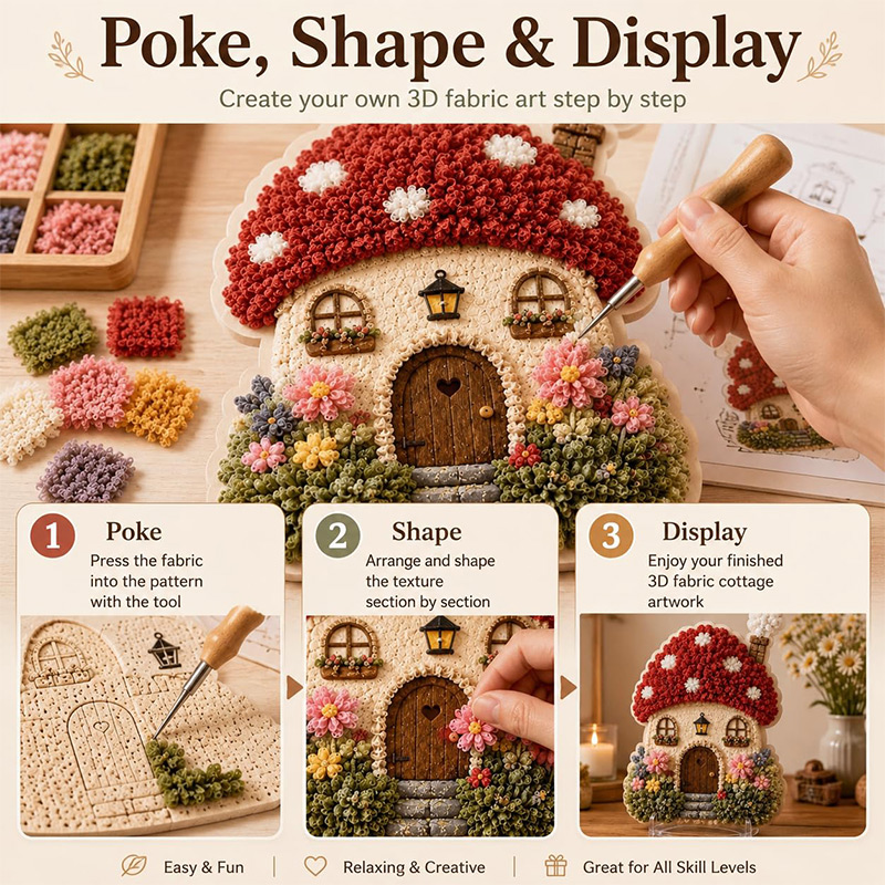 3D Mushroom House Poke Art DIY - Hand Tools recensie en prijs