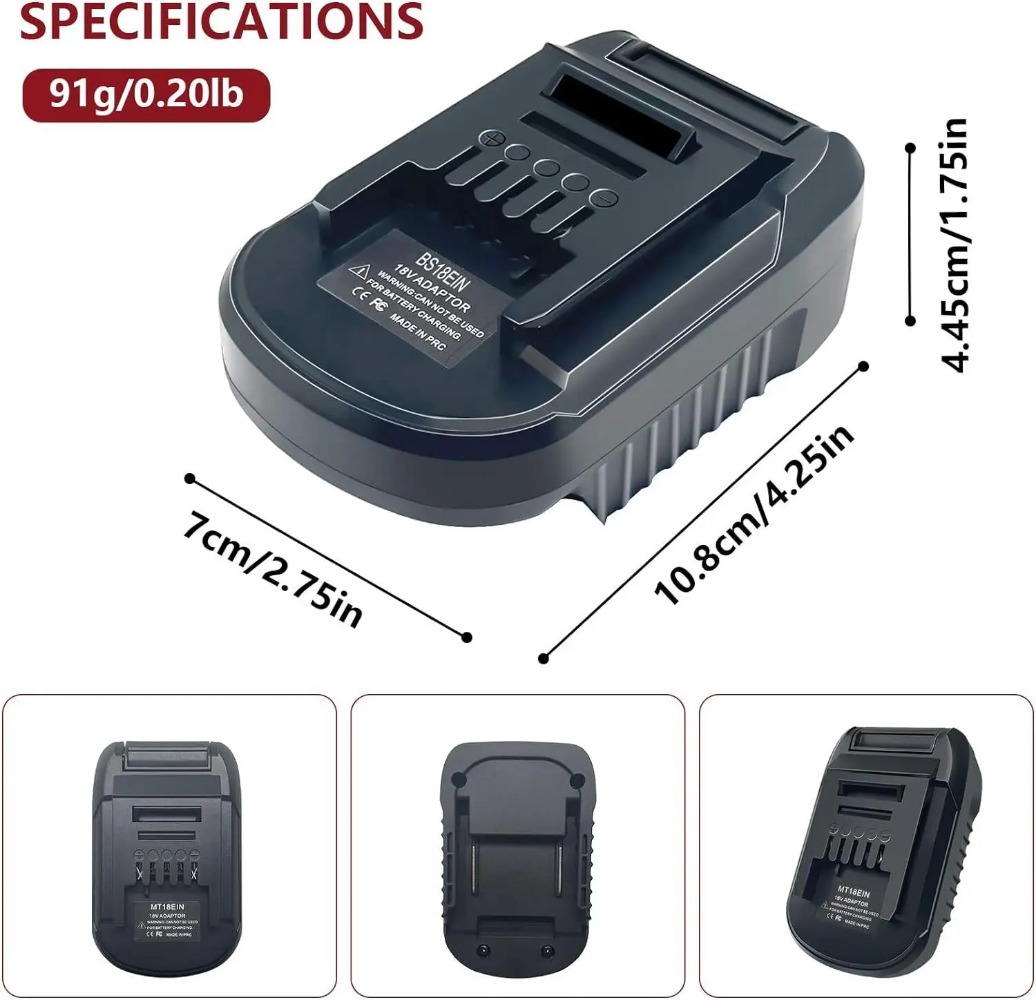 BS18EIN Batterijadapter voor B - Brushless Cordless Electric Drill 18V recensie en prijs