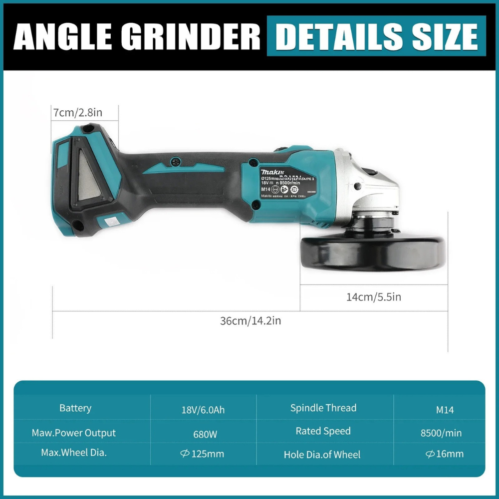 Makita DGA404 125mm 18V Borste - Brushless Angle Grinder Battery Powered recensie en prijs