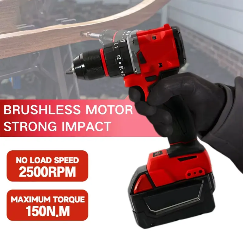 Kleine elektrische borstelloze - Brushless Cordless Electric Drill 18V recensie en prijs